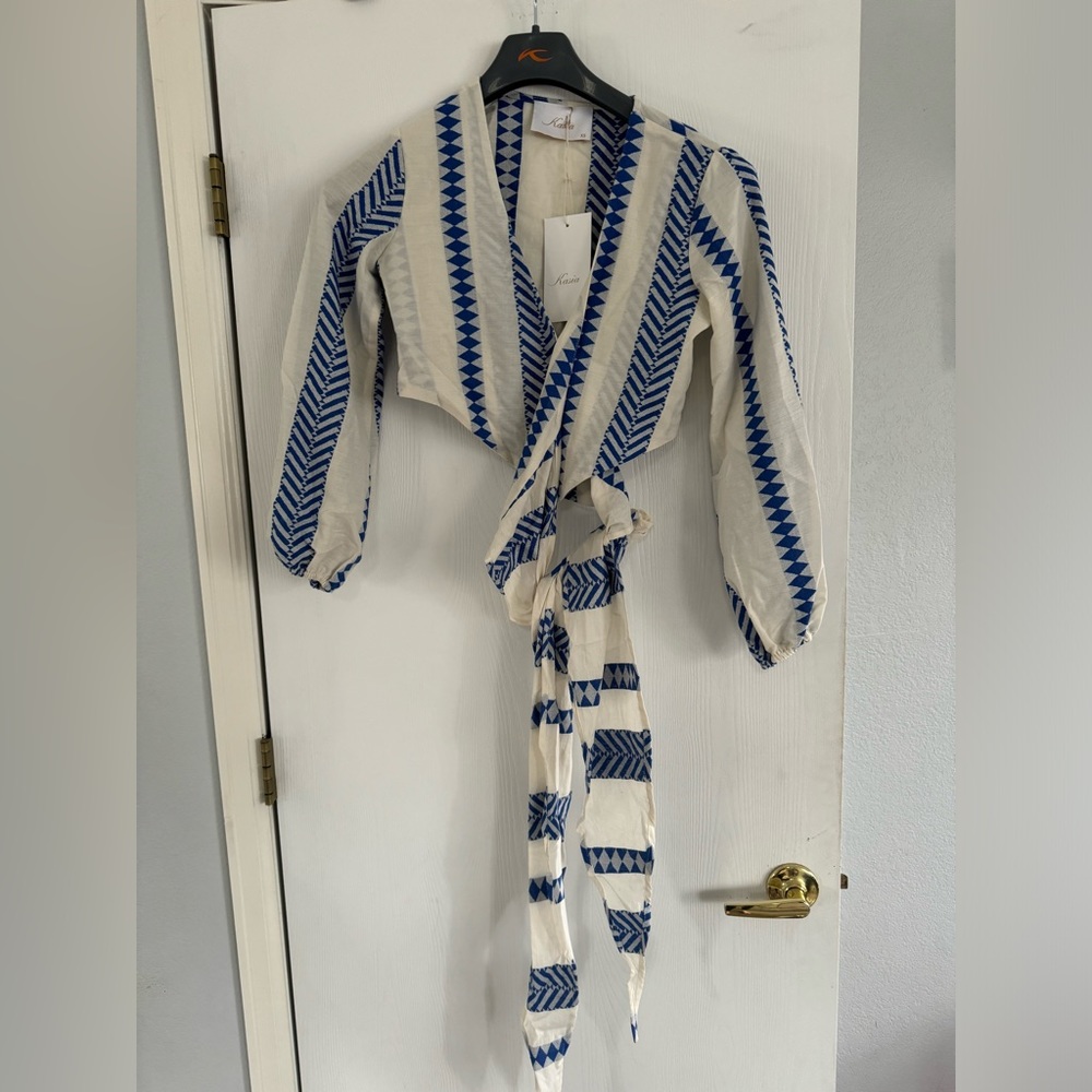 Greek Tie Up Crop NWT